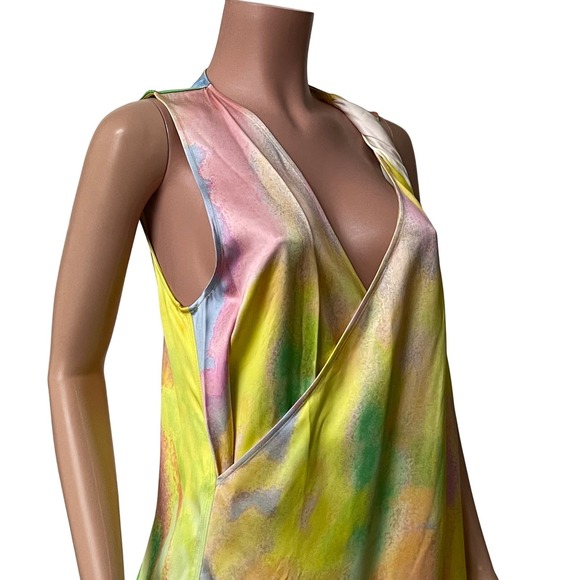 NWT Stine Goya Hedy Satin‎ Fireworks Print Draped Sleeveless Dress Size M - Picture 9 of 16